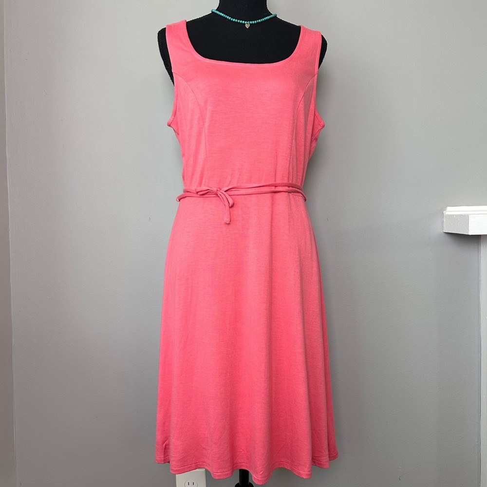 NWT 41 Hawthorn A-Line‎ Knit Tank Dress Large Coral Sleeveless Simple